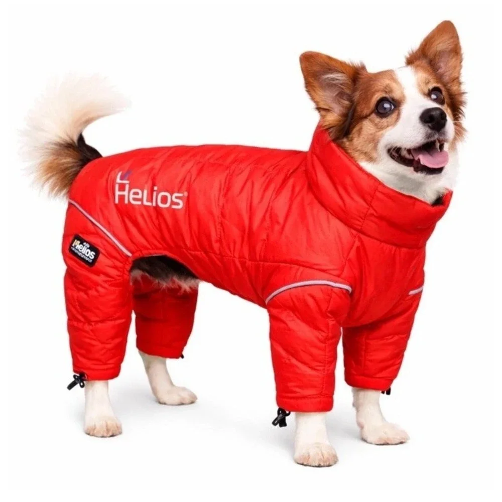 Doghelios Medium Red‎ Plush Dog Jacket: Reflective, Full-Body, Blackshark Tech